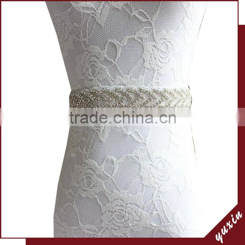 YXBB67 Rhinestone trim for wedding belt With Diamond Sashes Rhinestone Bridal Belts Bead Sash