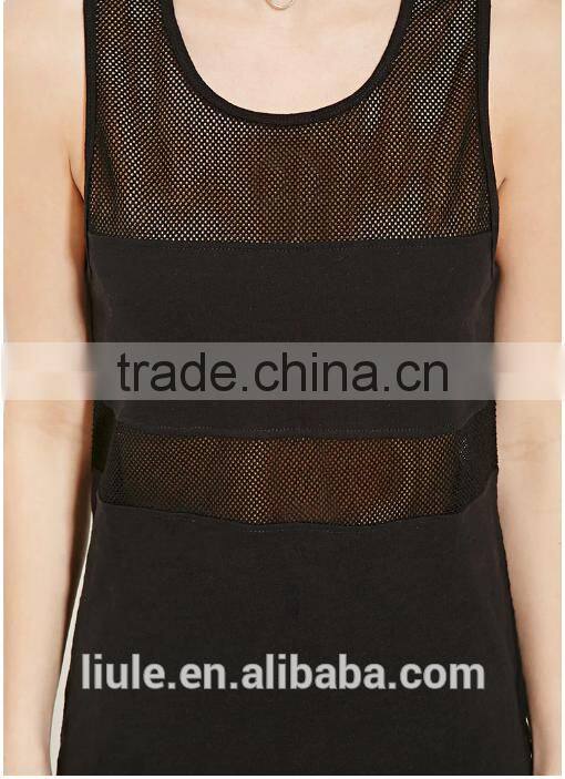 New Design Women Cotton Lace Perspective Sleeveless casual Dresses sexy dress for ladies