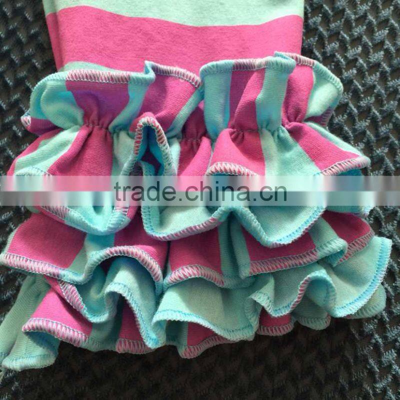 Best Sale Baby Icing Leggings Striped Little Girl Ruffle Pants QL-221