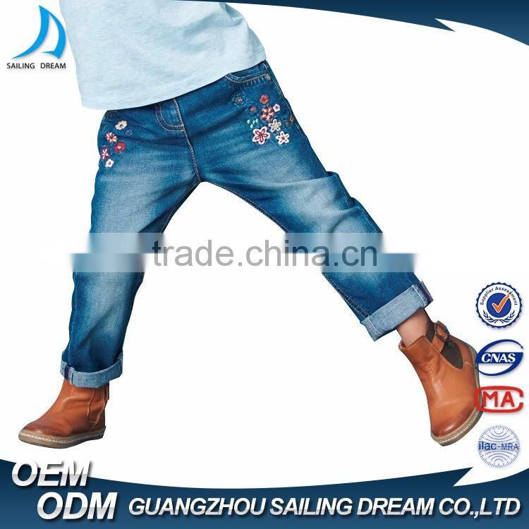 2017 Hot new product baby girl clothes pure denim long trouser skinny child jean