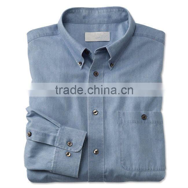 2016 men's Pure Cotton Denim/cowboy casual Shirts