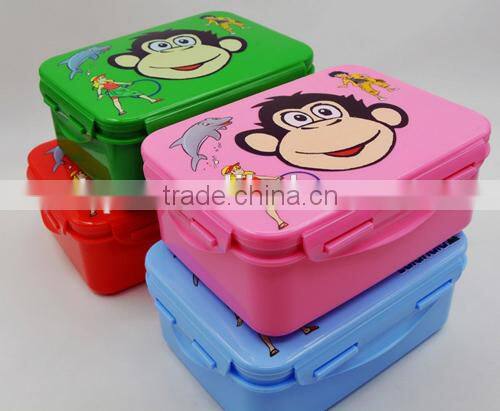 Plastic fashion Food grade school lunch bento box/ kids food storage box