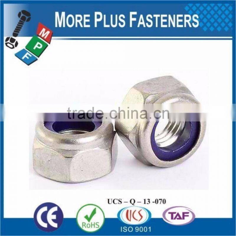 Made in Taiwan Prevailing Torque Type Hexagon Nut Plastic Insert DIN 985