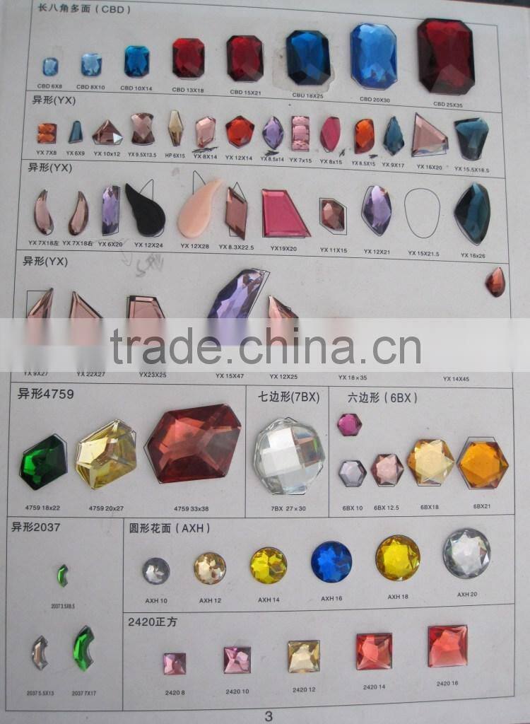 sew on flat back acrylic rhinestones