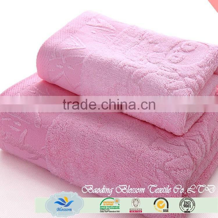 China factory hot sales eco-friendly jacquard 100% bamboo fiber towel set