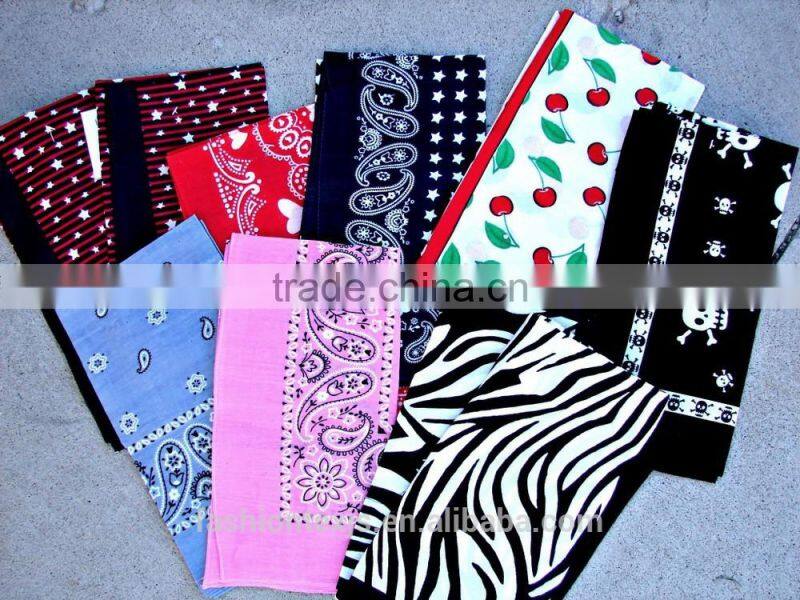 Hot Sale Multi Colors Paisley Printed Wholesale Cotton Bandanas