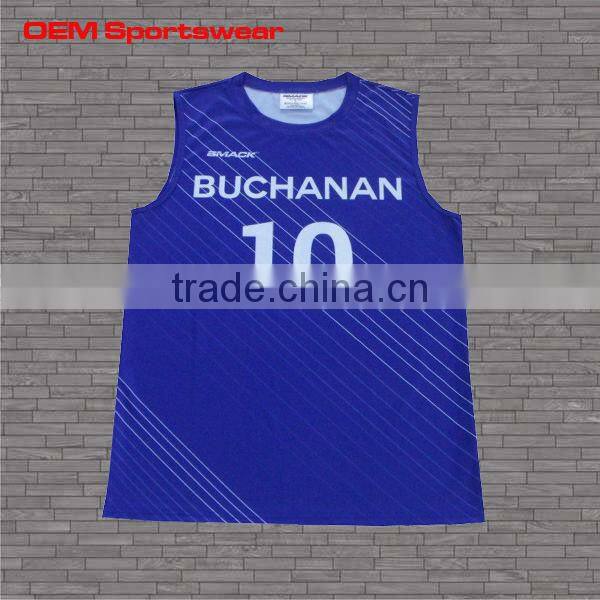 Blue color custom men sublimation printed tank top