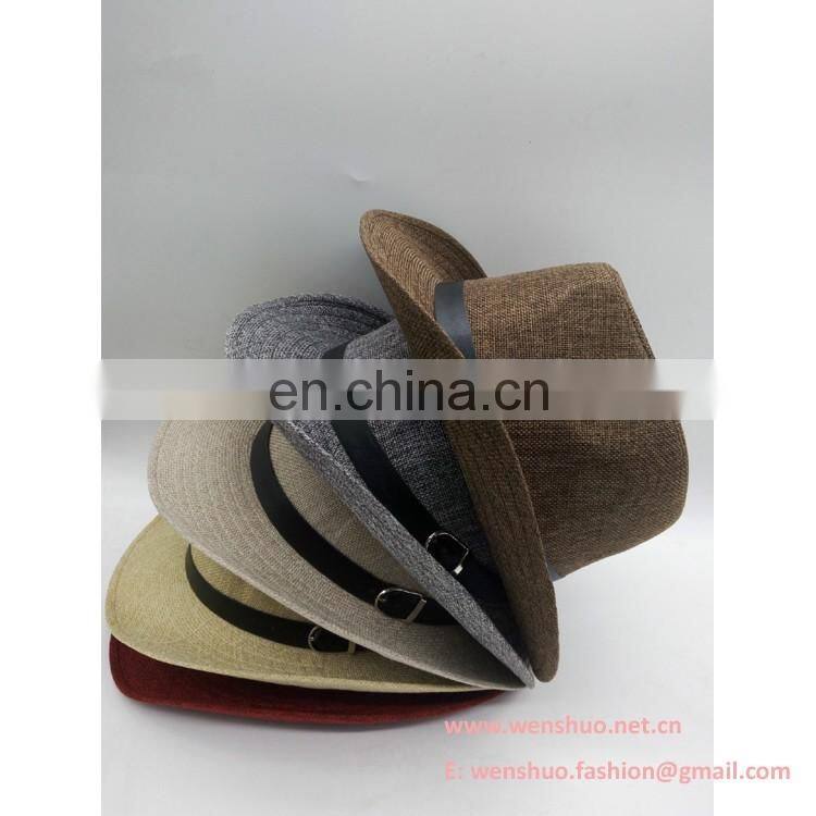 Summer Men Crimped Brim Cowboy Hat