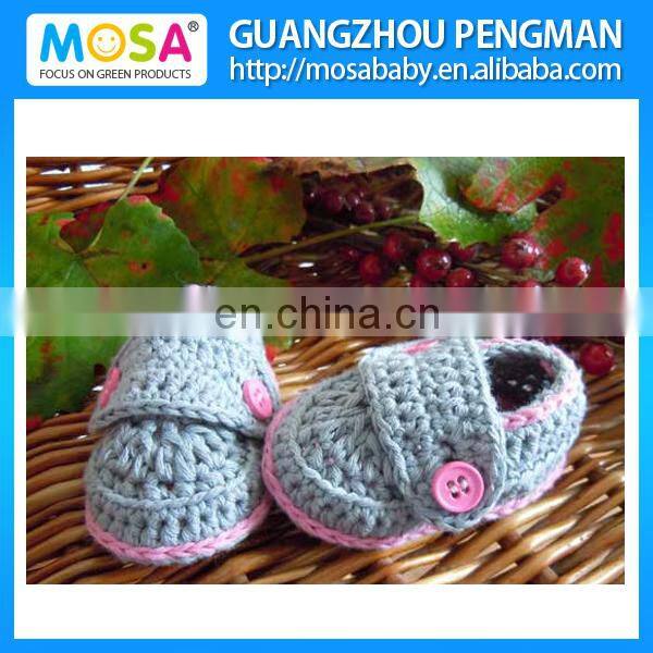 Wholesale Crochet Newborn Girl Mary Jane ,Baby Girl Pink Booties ,Baby Shoes