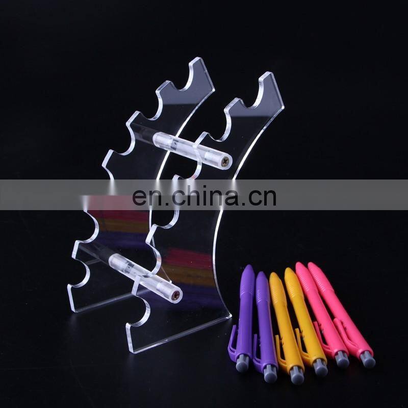 Eco-friendly Durable Desktop Acrylic Pen Display Rack For Stationery Retail Store