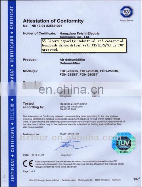 Commercial Dehumidifiers FDH-255BS-3 Brand Compressor Portable Dehumidifier