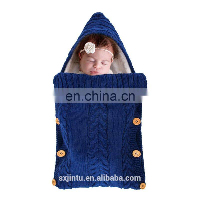 Newborn Baby Wrap Swaddle Blanket Baby Toddler Thick Knit Soft Warm Blanket Swaddle Sleeping Bag Stroller Sack