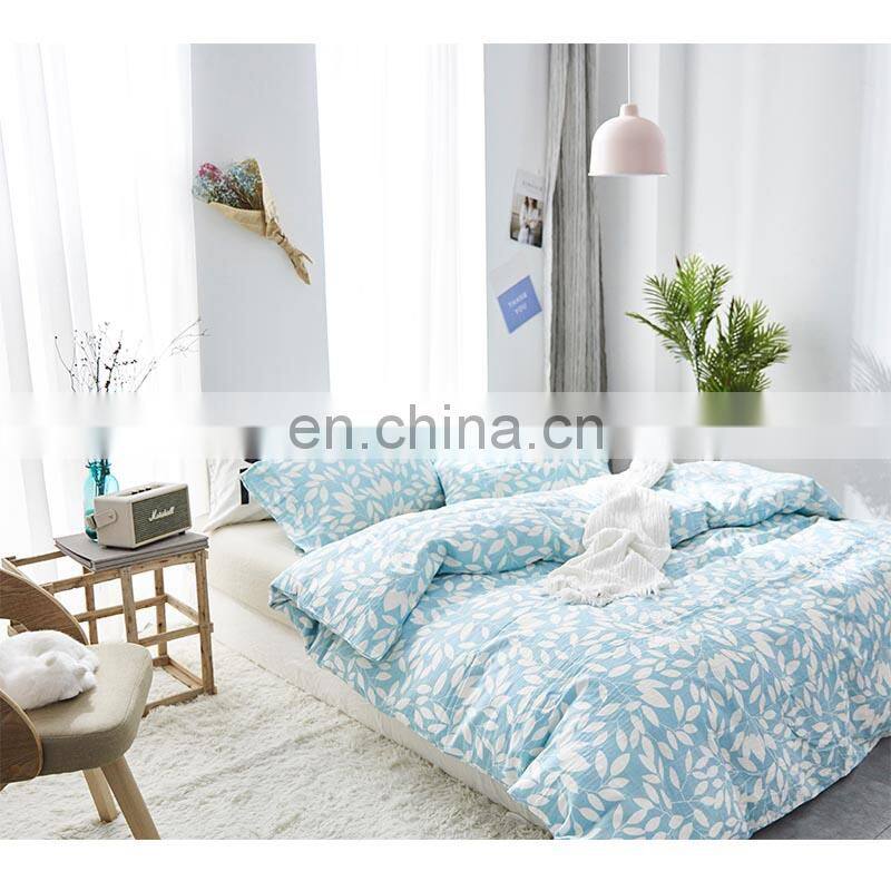 i@home bedding linen 100% cotton modern bed sets linen sheets duvet cover with leaves delicate pattern for living room