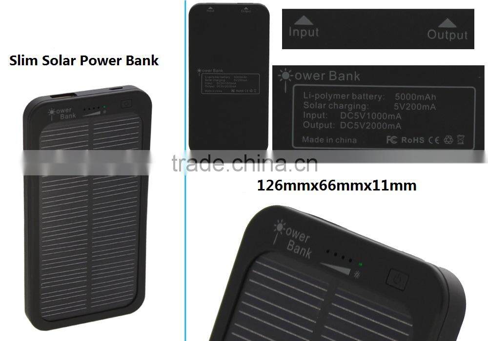 good christmas gift super thin solar mobile phone charger&solar mobile charger with 5000mAh