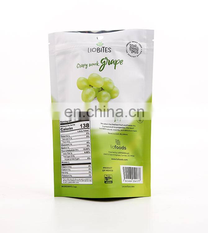 China Supplier Wholesale Matt Laminated Aluminum Foil Zip Lock Plastic Packaging Pouch Banana Mango Chips Bag