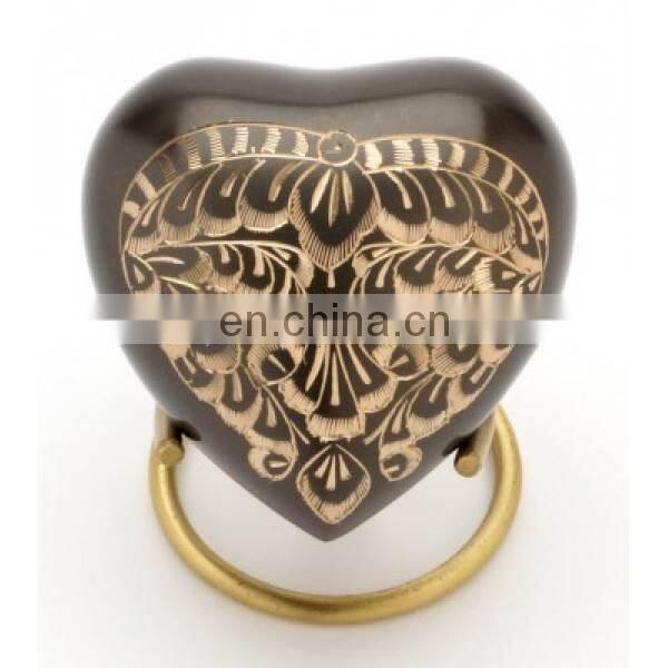 hand painted heart shaped antique urn