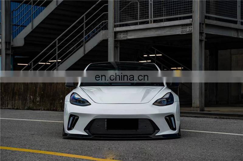 Runde New Arrival For Tesla model 3 Upgrade Hacker Robot Wide Body Kit Hood Front Rear Bumper And Lip Spoiler
