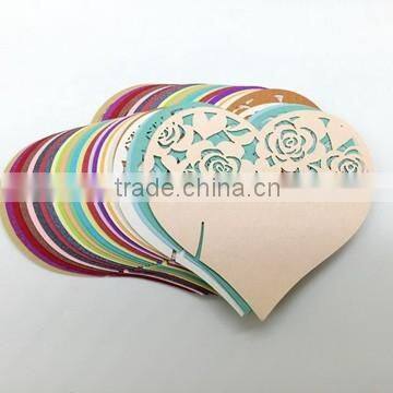 Wedding Centerpieces Laser Cut Peacock Shape Place Card for Wine Glass