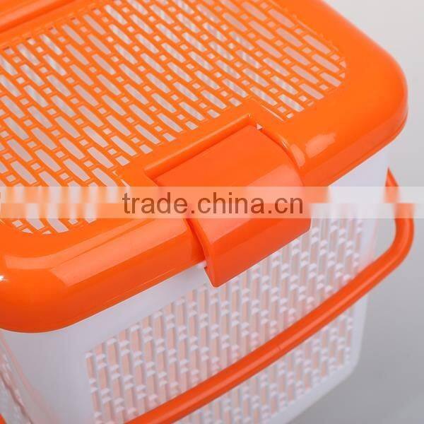 hot sale kitchenware rectanger handle pinic plastic storage basket