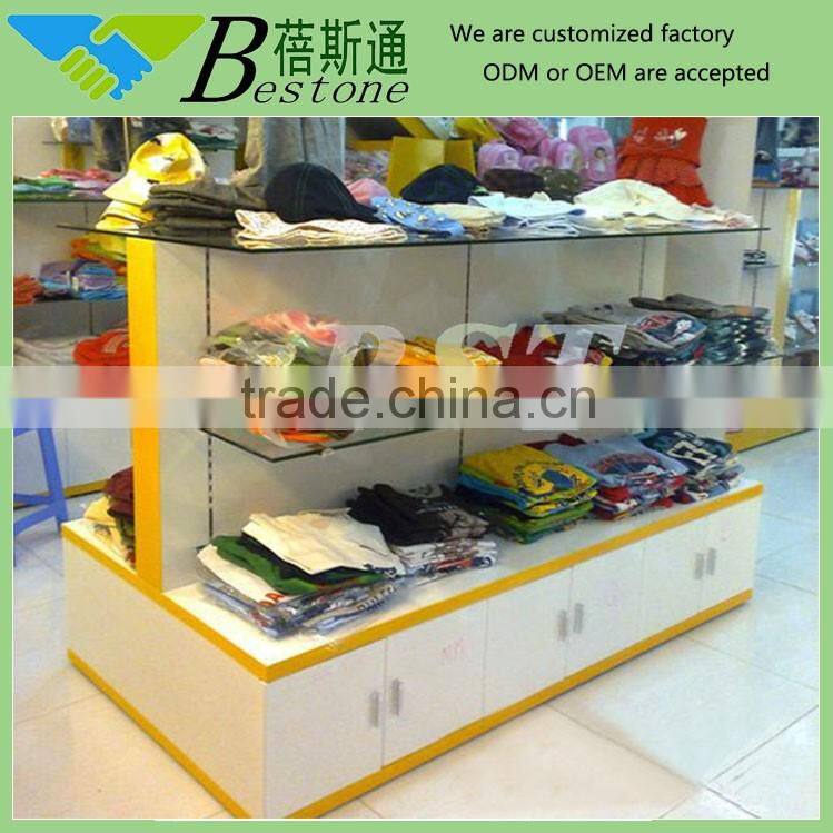Modern retail MDF slatwall gondola for products, clothing store rack for sale