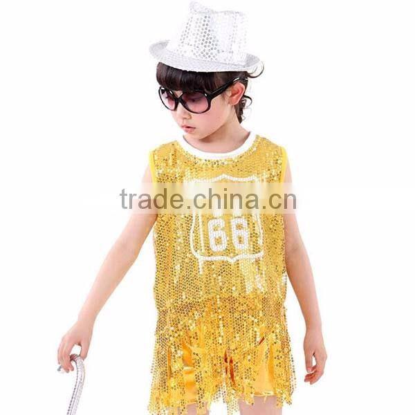 2016 new arrival Children's costumes jazz dance performance school girl dance dress costumes santa dance girls costume