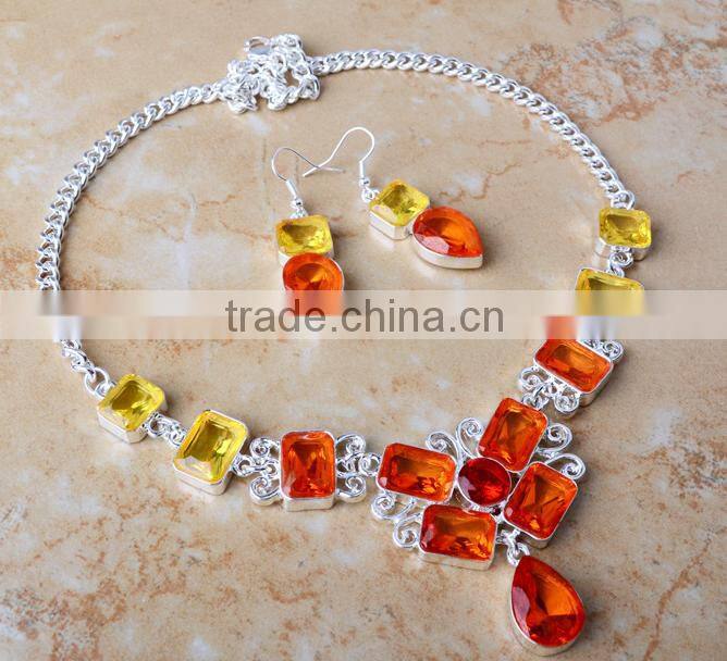 2015 Jewelry Fashion Earrings and Necklace Crystal Jewelry Set Popular Diamond Necklace set