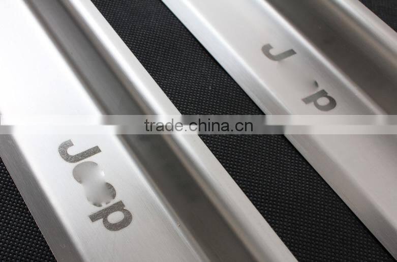 Stainless steel door sills scuff plate For Jeep Wrangler Jk door sill 4*4 auto accessories