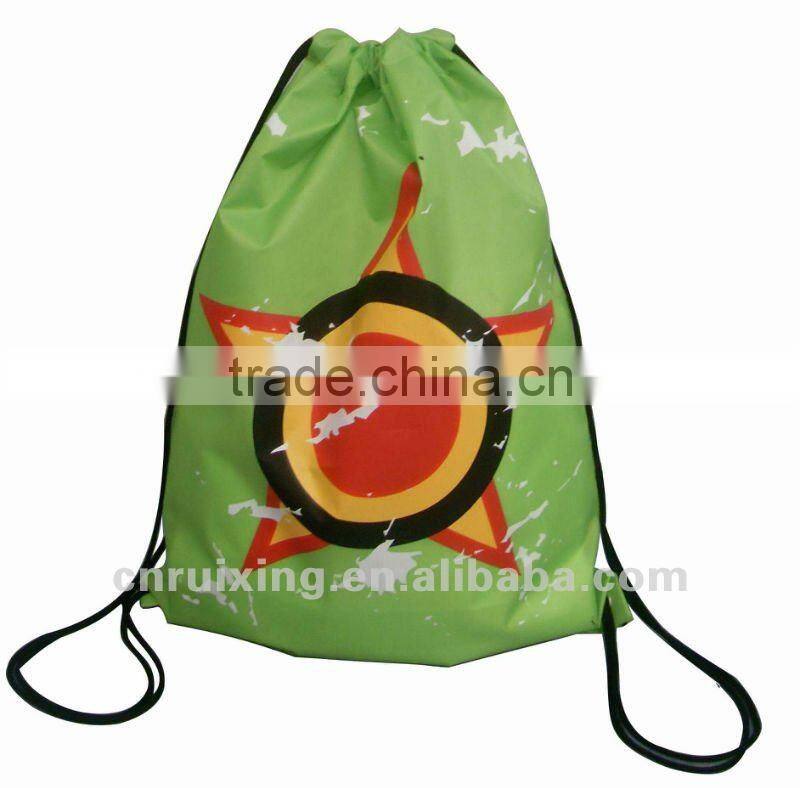 recycle custom logo nylon drawstring bag
