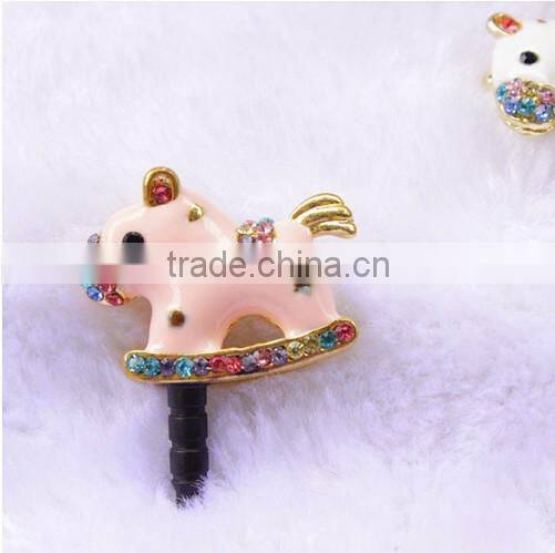 3.5mm bling crystal Eiffel Tower anti dust dustproof Earphone Jack plug for iphone/ipad/samsung/LG/HTC/phone/tablet PC