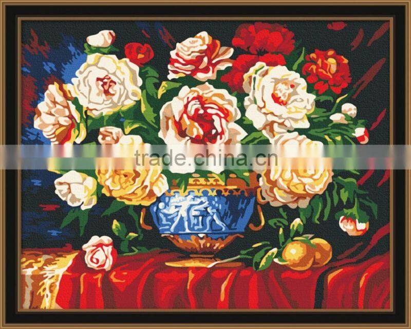 DIY digital oil painting by numbers flower oil painting for living room