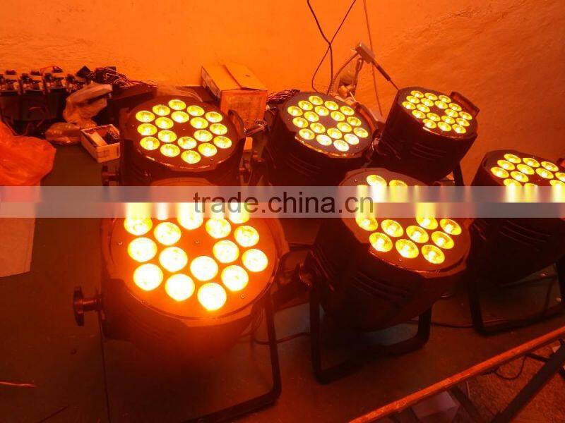 18pcs 15Watt Led Par Light RGBWA 5in1 Full color mixing stage led wall wash par light 5/9CH Disco led Par56/64 can lighting good
