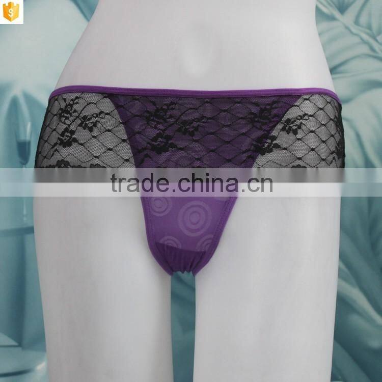 OEM undergarment supply purple eyelash lace fabric tanga