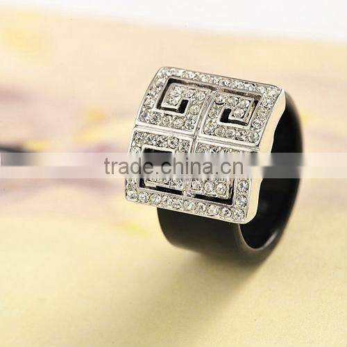 Light weight finger ring for men crystal acrylic ring jewelry