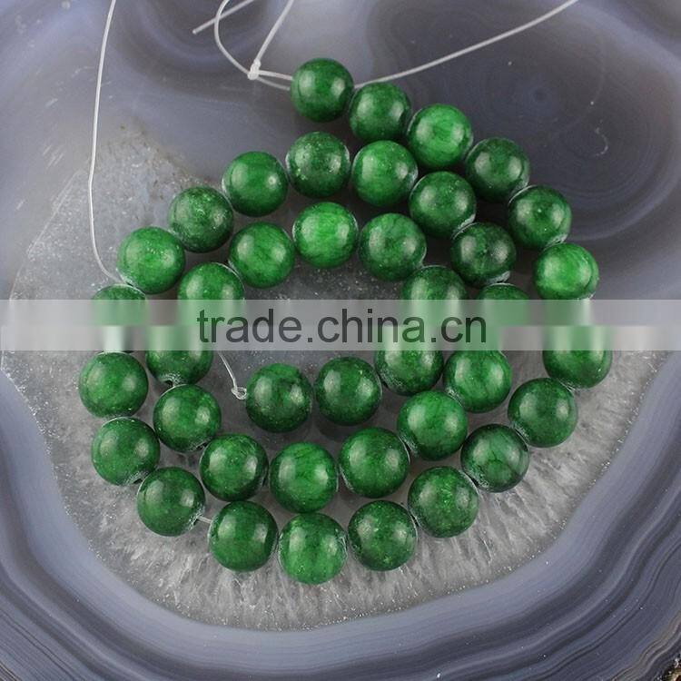 YJ1122-5 Wholesale green dyed jade stone beads sting