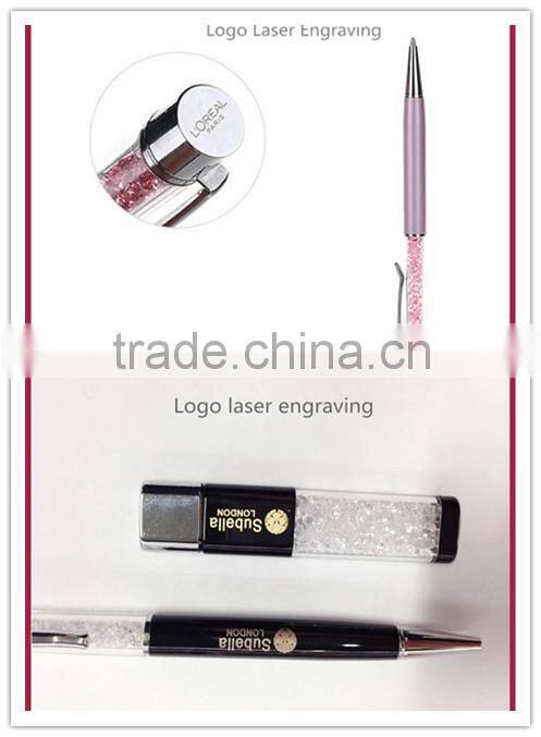 Crystal Capacitive Touch Ballpoint Pen, colors crystal filled pen