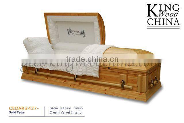 CEDAR #427 wooden coffin funeral caskets/urns for sale