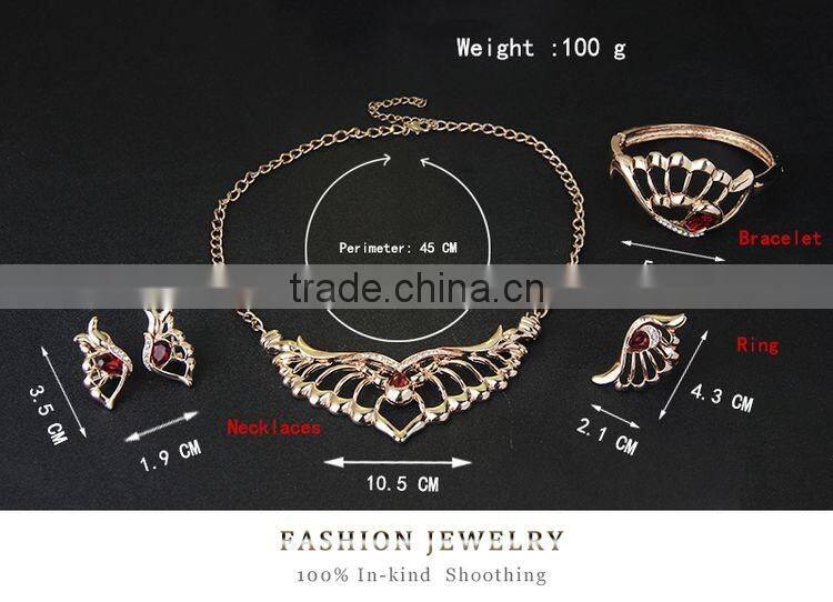 2016 Angel Wings Flying Nice Austrian Crystal Gold Plated Jewelry Sets