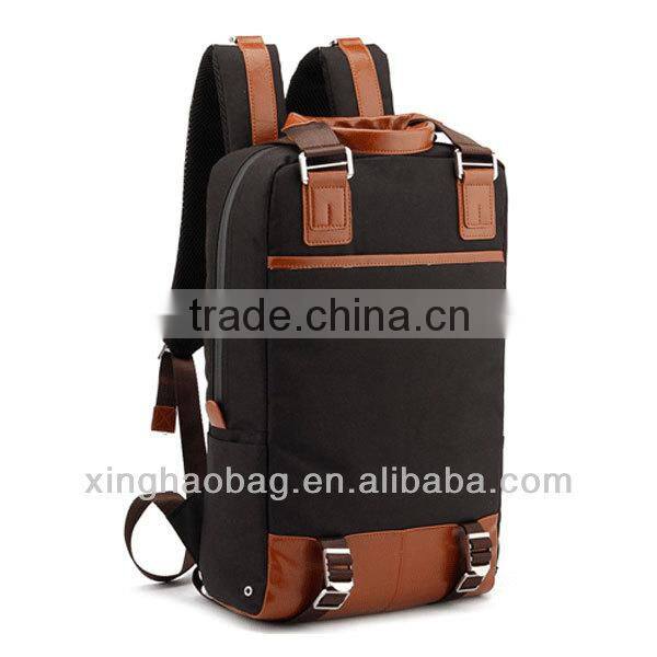 Canvas&leather backpack bag the school backpack cheap wholesale