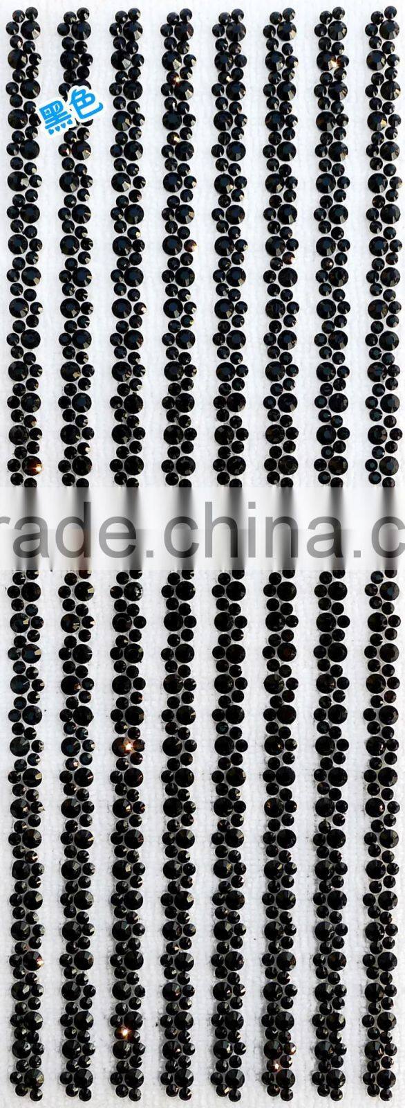 Fast delviery time 8 lines crystals resin stones sticker