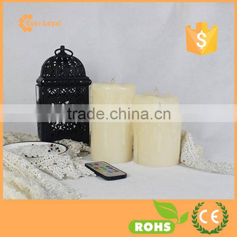 Variety Set of 3 Assorted Cream Wax Drip Flameless Brithday Candle Light battery candles Wholesale