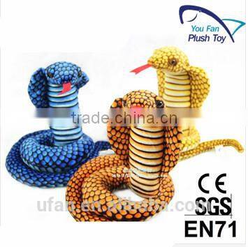 yiwu factory Wholesale lifelike stuffed cobra animal toy