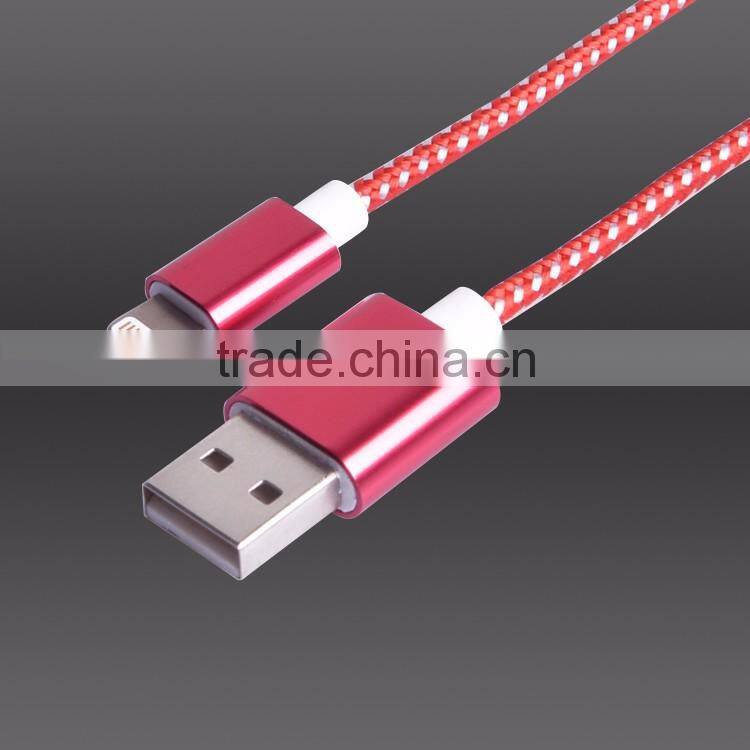 Original high quality mfi custom logo colorful nylon braide USB data cable for iphone 5 mfi charger cable mfi certified