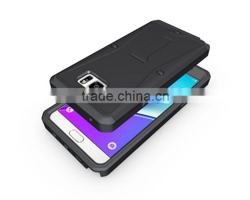 For Samsung Galaxy Note 5 Premium Armored Tank Style case Combo PC+TPU Kickstand Mobile back cover case with screen protector
