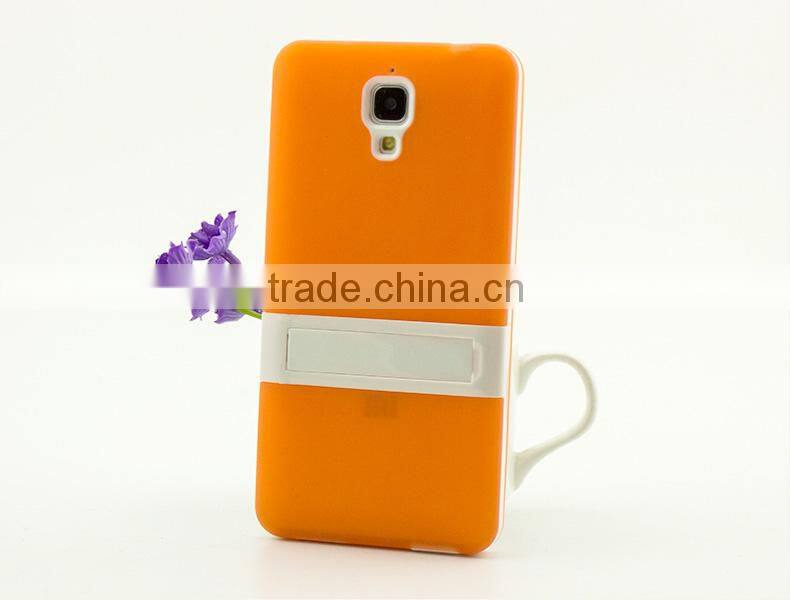 Keno Slim Fit Hybrid Flexible TPU Armor Defender Case with Kickstand for Xiaomi 4