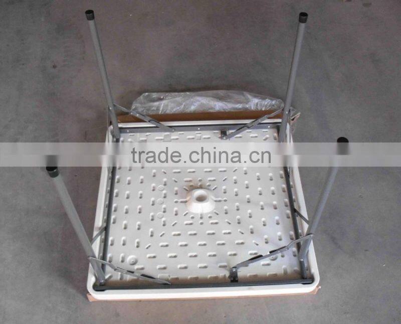 Hight-adjustable Square Dining Room HDPE Plastic Folding Table