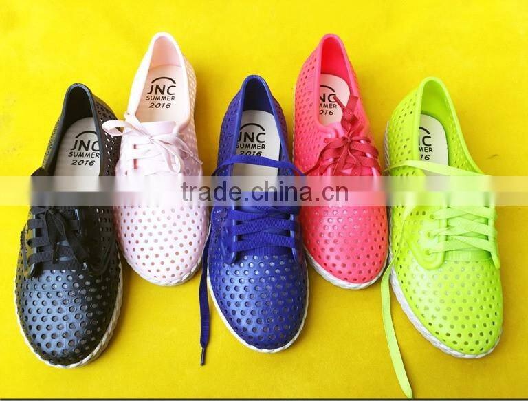 lace up comfortable plastic loafer casual shoes for girls
