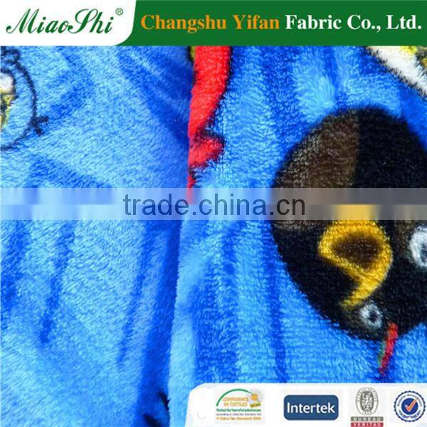 hot sale fannel fleece printed flower pattern for baby blanket keep warm