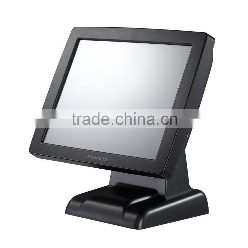 15 inch LED touch screen monitor point of sale bundle for supermarket
