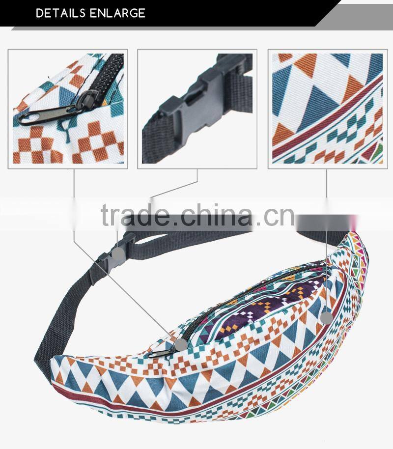 Factory wholesaler fashion snacks fruits printed waist leg bag for summer women and ladies