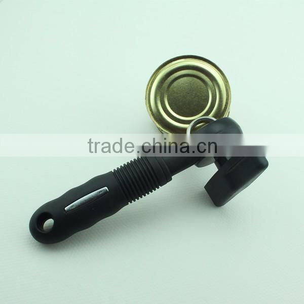 Safety Manual Can Opener Smooth Edge Safe Side Cut Ultra Sharp With Soft Rubber Handle
